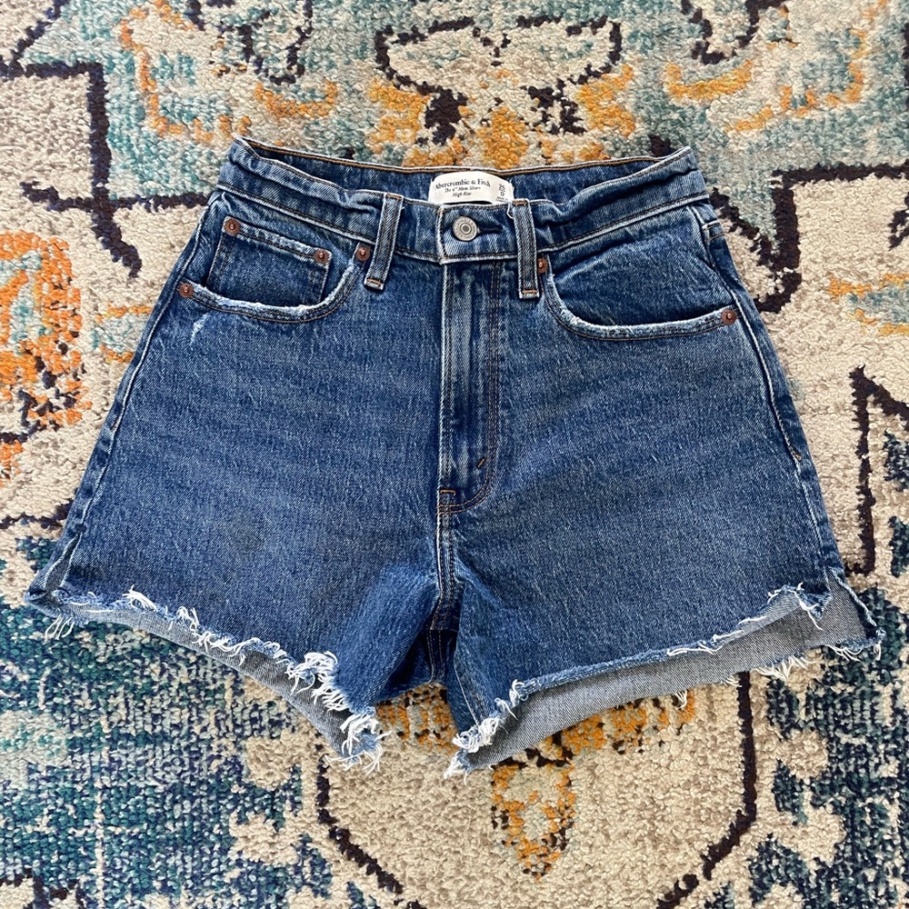 Abercrombie & Fitch Dark Blue Jean Shorts